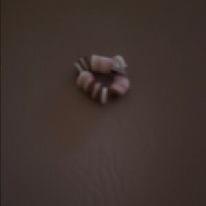 A kids brown and white ring